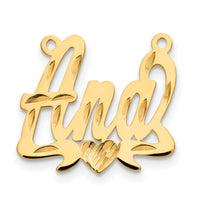 10k Yellow Gold Diamond-cut Heart Name Plate-10XNA155Y
