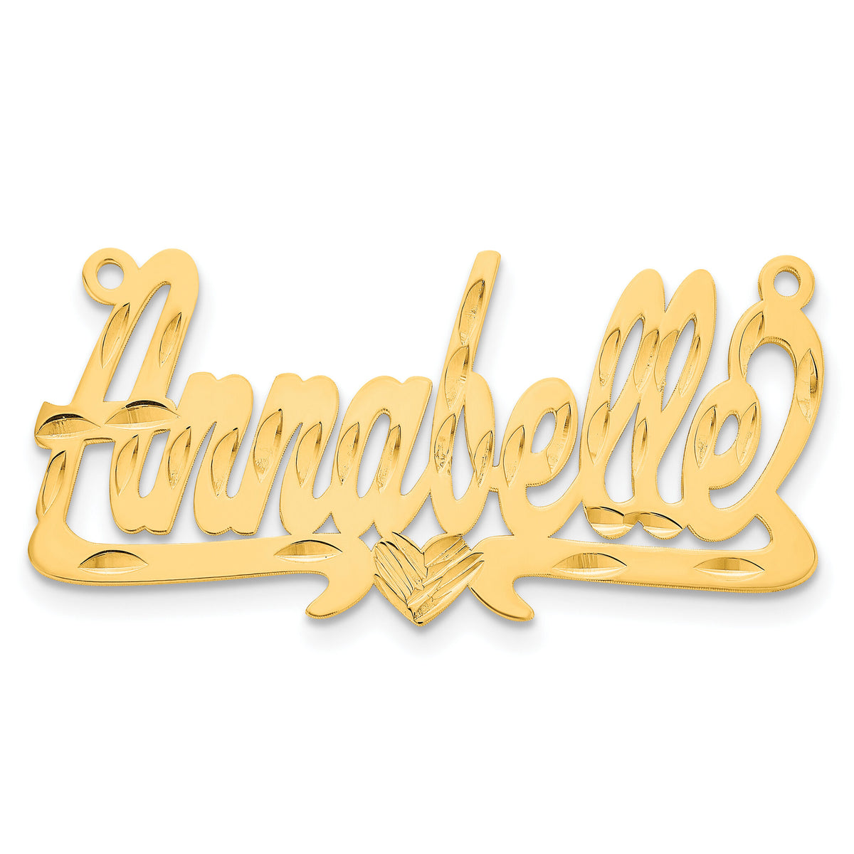 10k Yellow Gold Diamond-cut Heart Name Plate-10XNA155Y