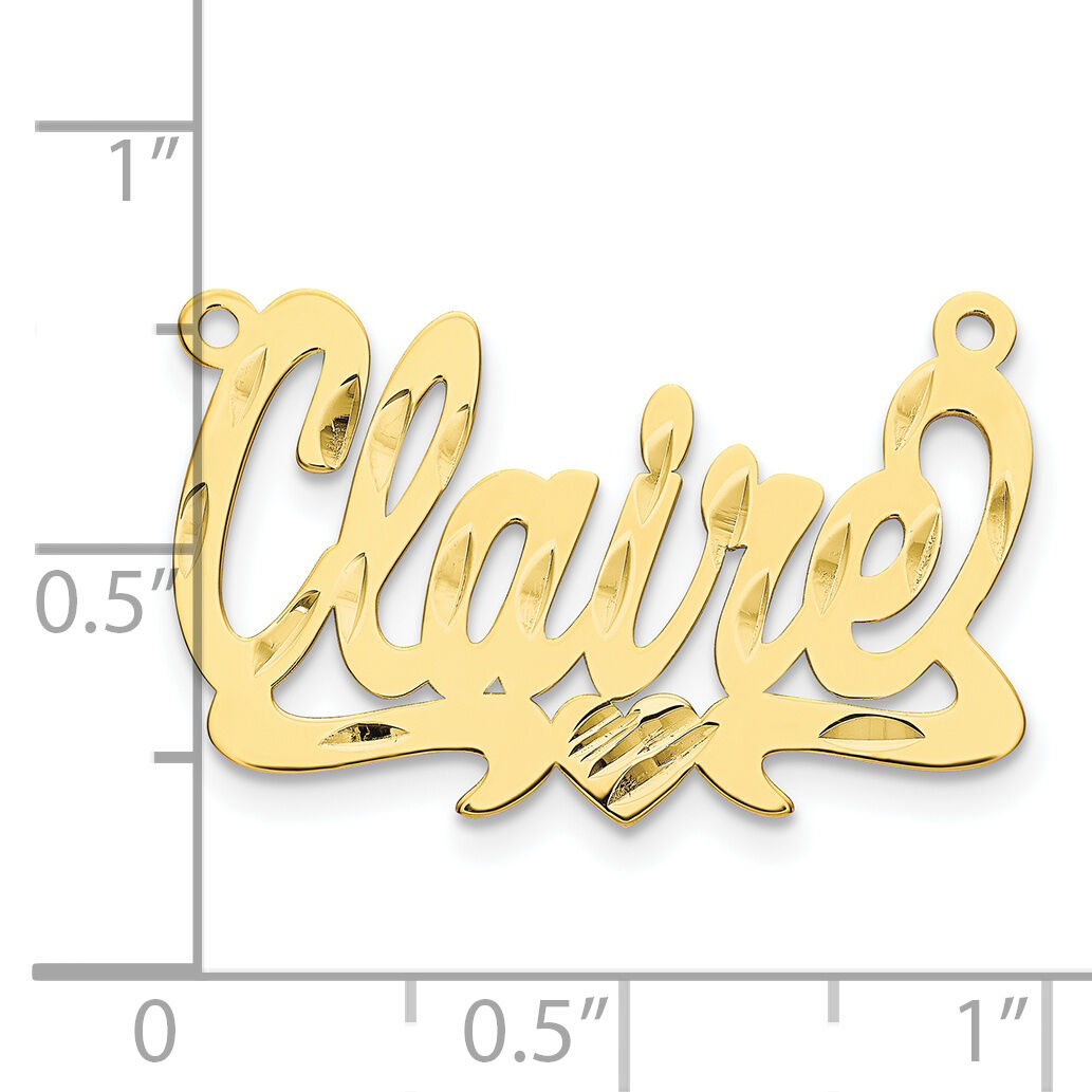 10k Yellow Gold Diamond-cut Heart Name Plate-10XNA155Y