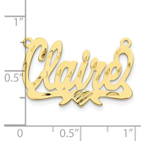 10k Yellow Gold Diamond-cut Heart Name Plate-10XNA155Y
