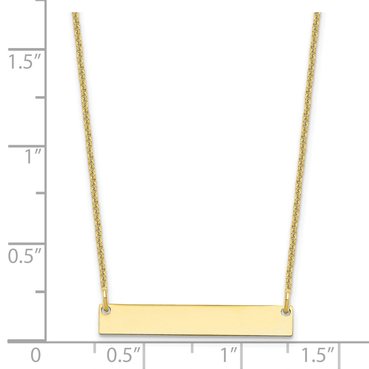 10k Yellow Gold Small Blank Bar Necklace-10XNA637Y