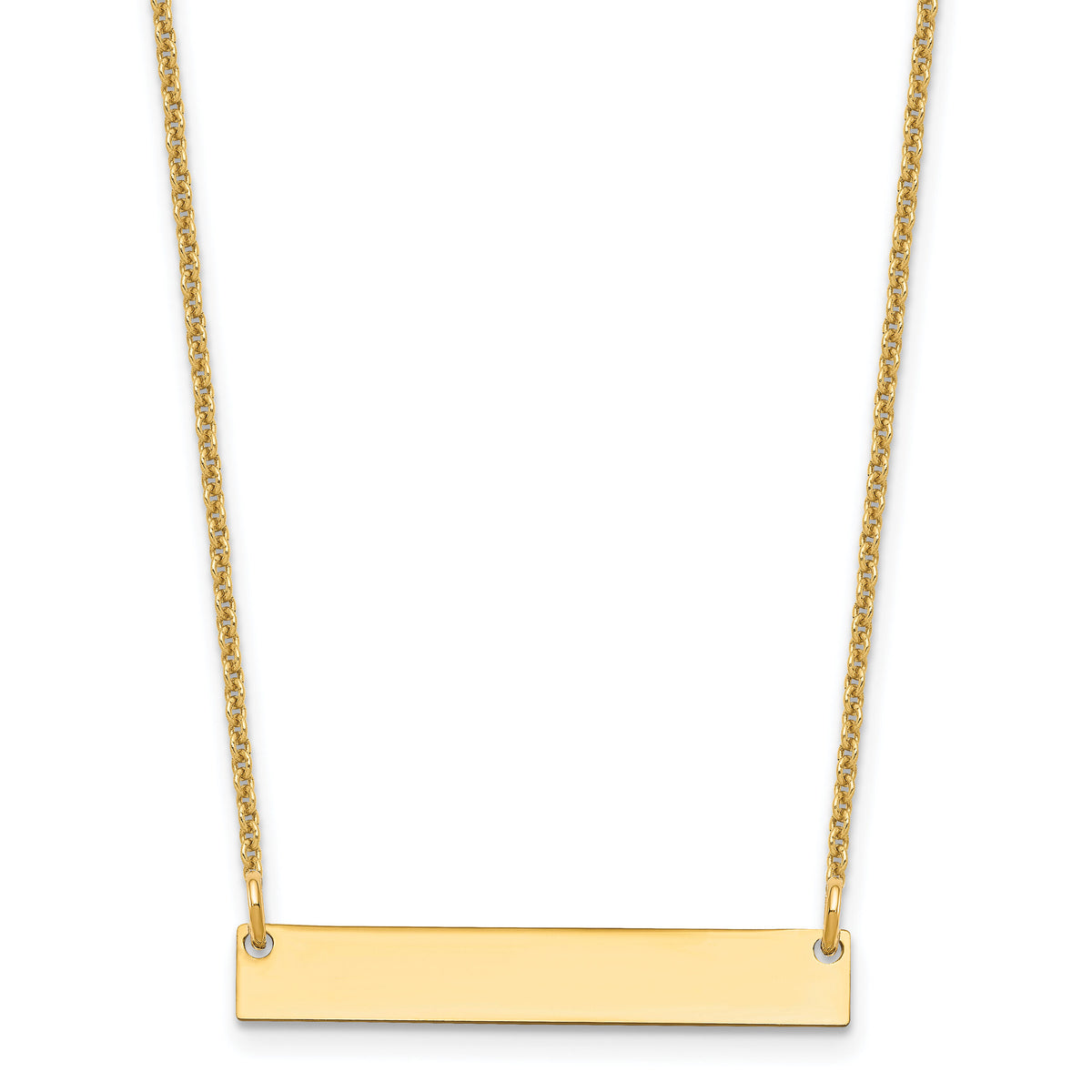 10k Yellow Gold Small Blank Bar Necklace-10XNA637Y