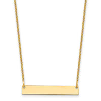 10k Yellow Gold Small Blank Bar Necklace-10XNA637Y