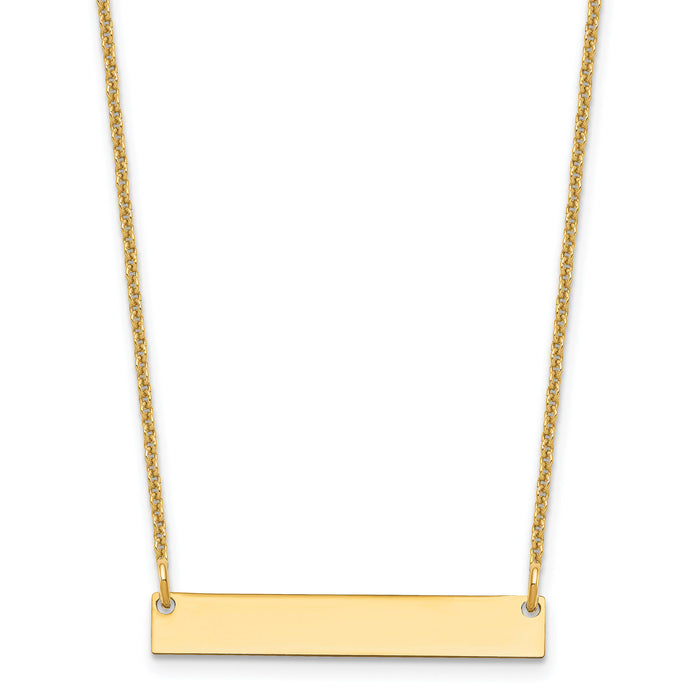 10k Yellow Gold Small Blank Bar Necklace-10XNA637Y