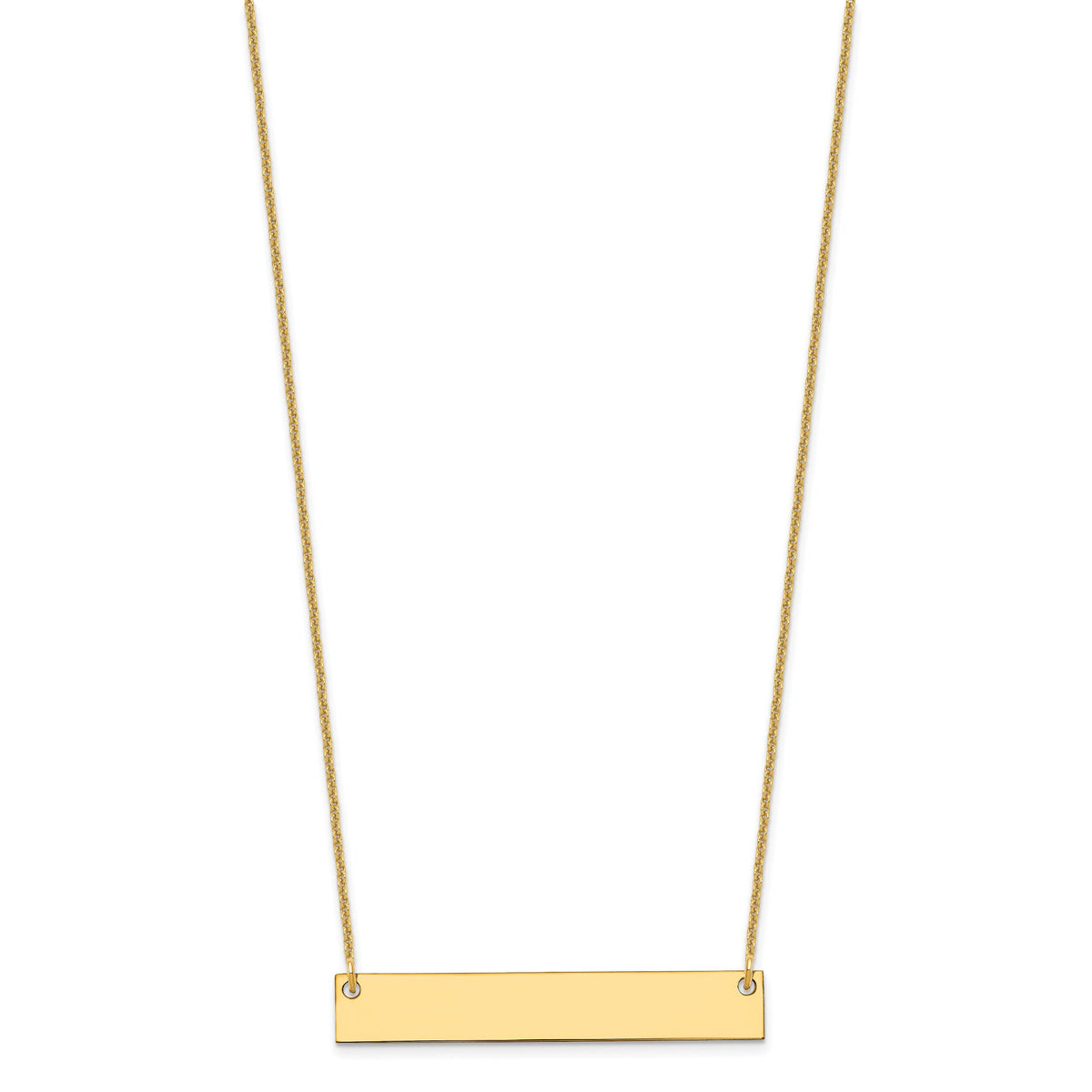 10k Yellow Gold Medium Blank Bar Necklace-10XNA638Y