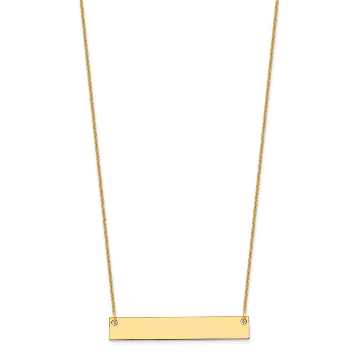 10k Yellow Gold Medium Blank Bar Necklace-10XNA638Y