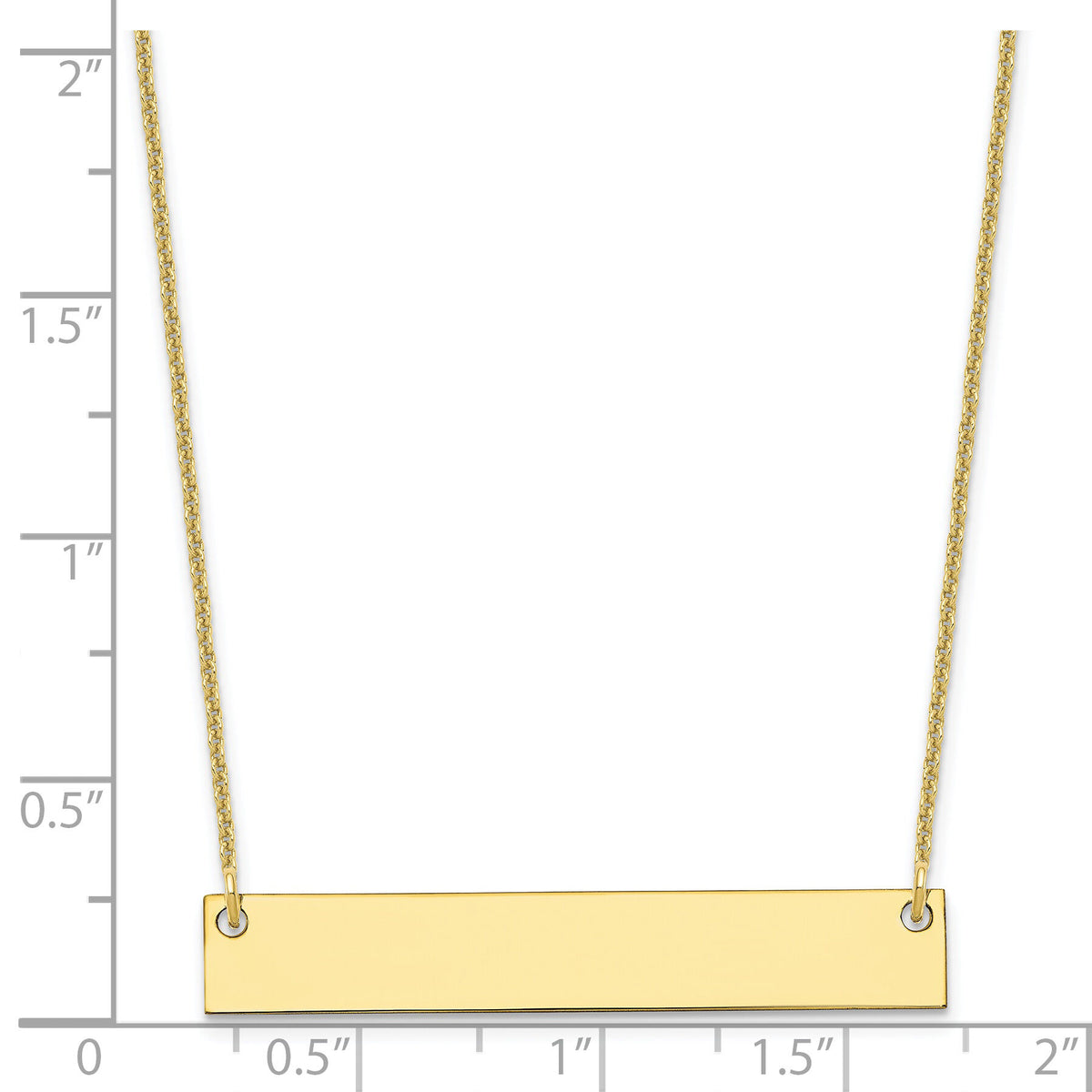 10k Yellow Gold Medium Blank Bar Necklace-10XNA638Y