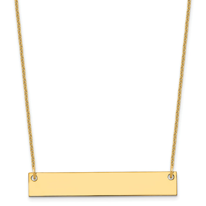10k Yellow Gold Medium Blank Bar Necklace-10XNA638Y