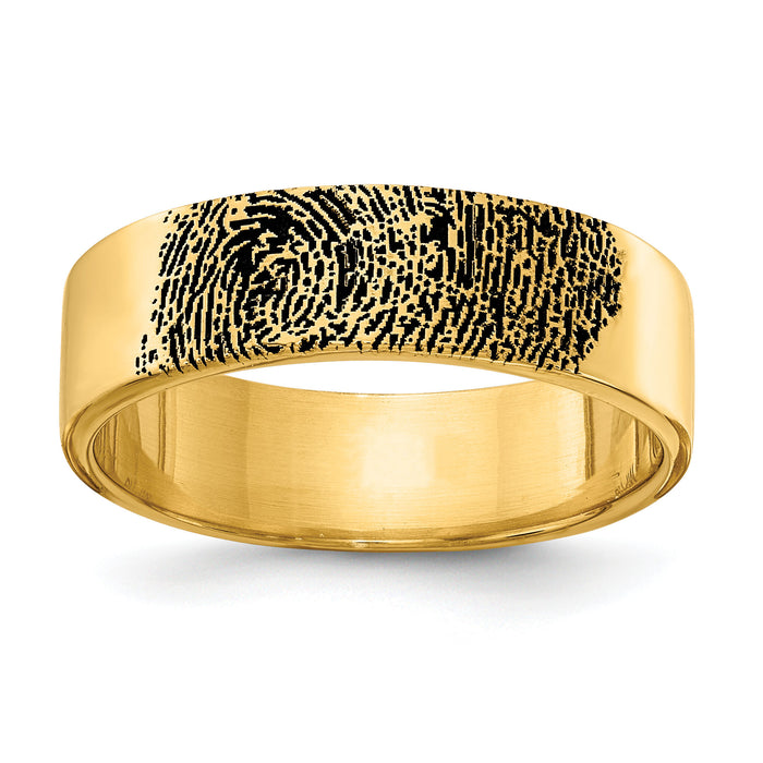 10k Yellow Gold Fingerprint Ring-10XNR95Y