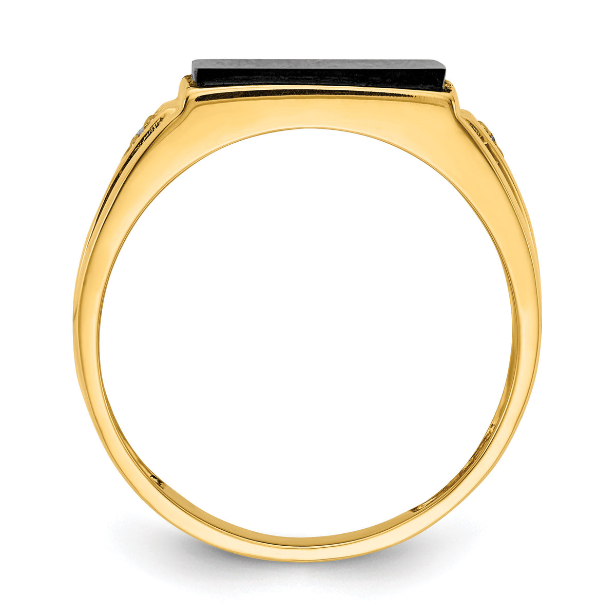 10K Men's Onyx and Diamond Ring-10Y1542AA