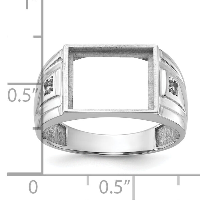 10K White Gold Men's ring mounting-10Y1543