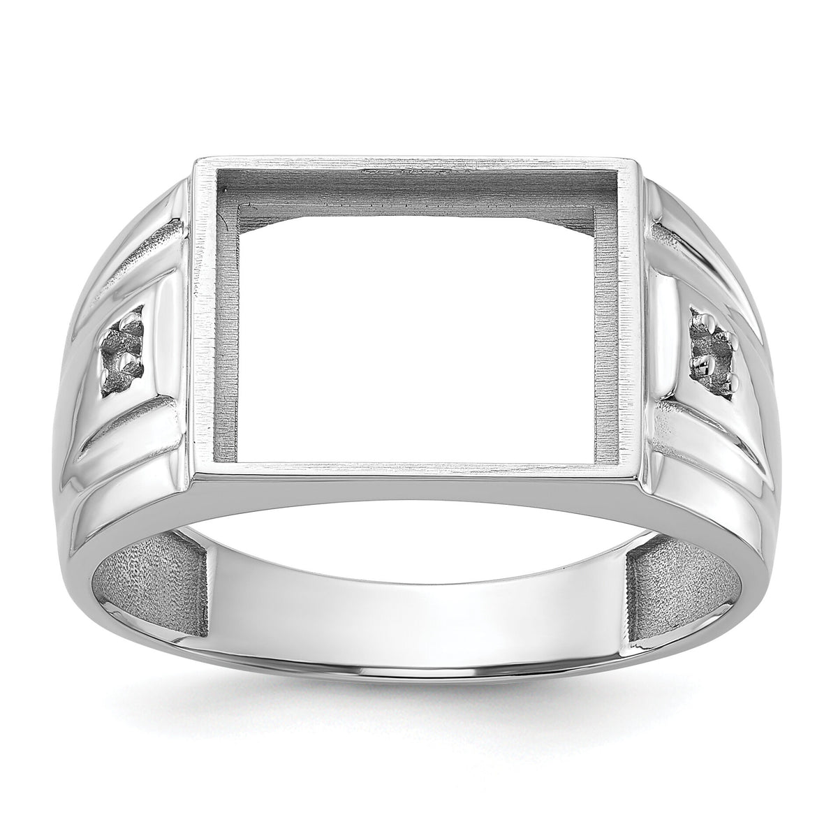 10K White Gold Men's ring mounting-10Y1543