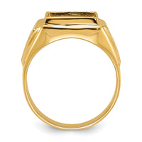 10k Men's Polished and Textured Masonic Ring Mounting-10Y1576