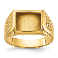 10k Men's Polished and Textured Masonic Ring Mounting-10Y1586