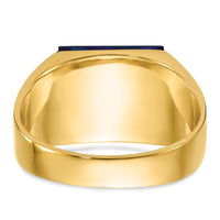 10k Men's Textured w/ Black Enamel Imit. Blue Spinel Dia Masonic Ring-10Y1586AA