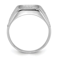 10k White Gold Men's Polished and Grooved Masonic Ring Mounting-10Y1589