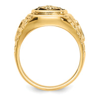 10k Polished, Antiqued and Nugget Texture Diamond Masonic Ring-10Y4035MAA