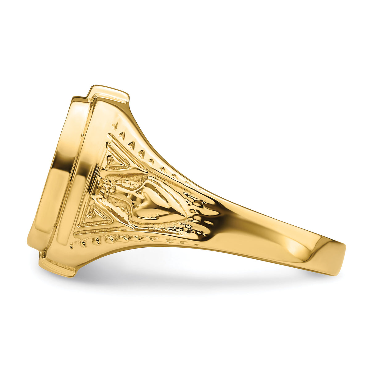 10k Men's Polished and Textured Masonic Ring Mounting-10Y4078