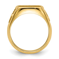 10k Men's Polished and Textured Masonic Ring Mounting-10Y4084