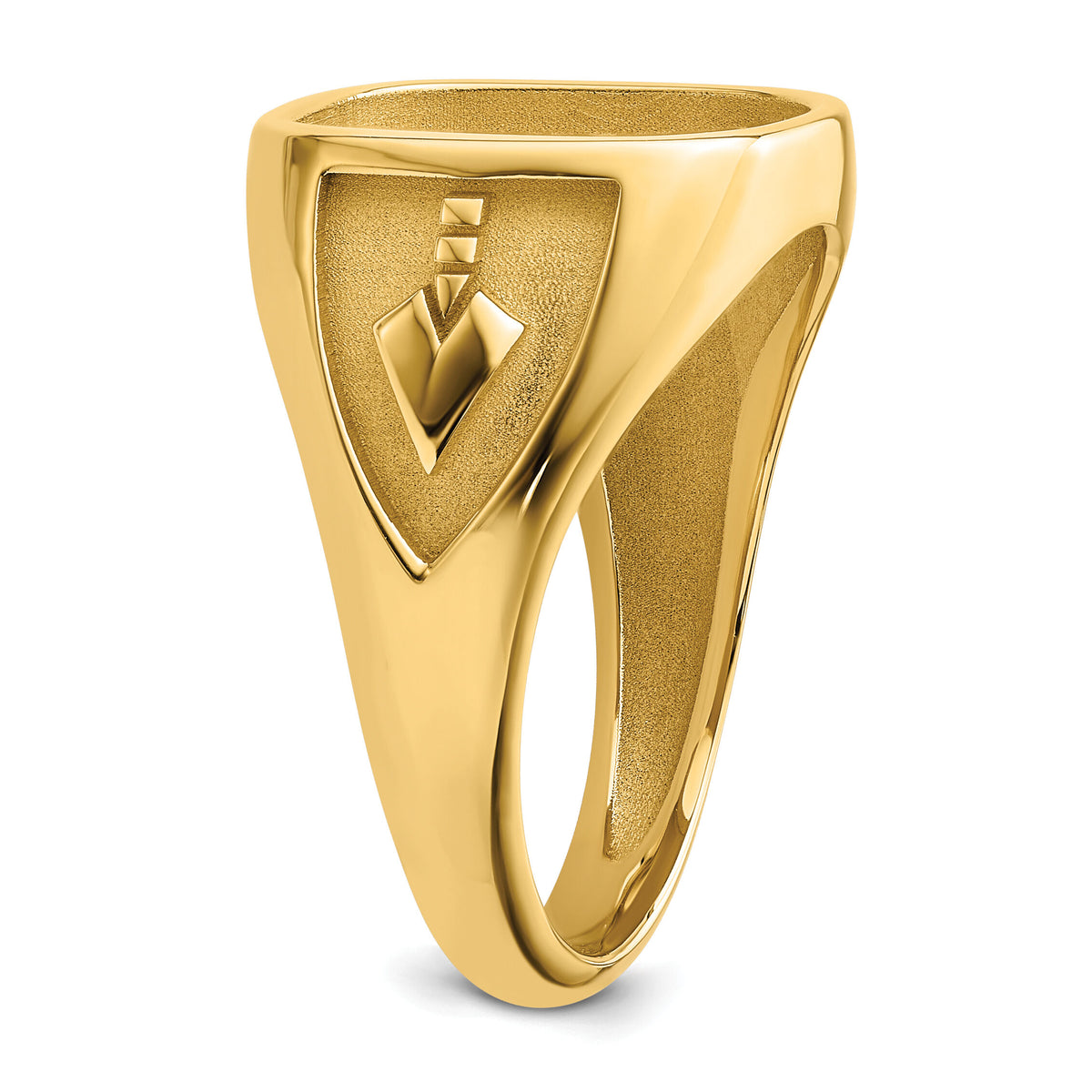 10k Men's Polished and Textured Masonic Ring Mounting-10Y4084