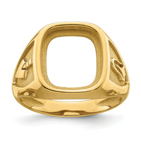 10k Men's Polished and Textured Masonic Ring Mounting-10Y4084