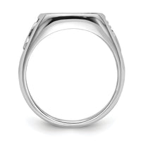 10k White Gold Men's Polished and Textured Masonic Ring Mounting-10Y4085