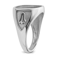 10k White Gold Men's Polished and Textured Masonic Ring Mounting-10Y4085