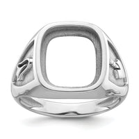 10k White Gold Men's Polished and Textured Masonic Ring Mounting-10Y4085
