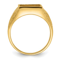 10k Men's Polished and Textured Masonic Ring Mounting-10Y4094