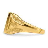 10k Men's Polished and Textured Masonic Ring Mounting-10Y4094