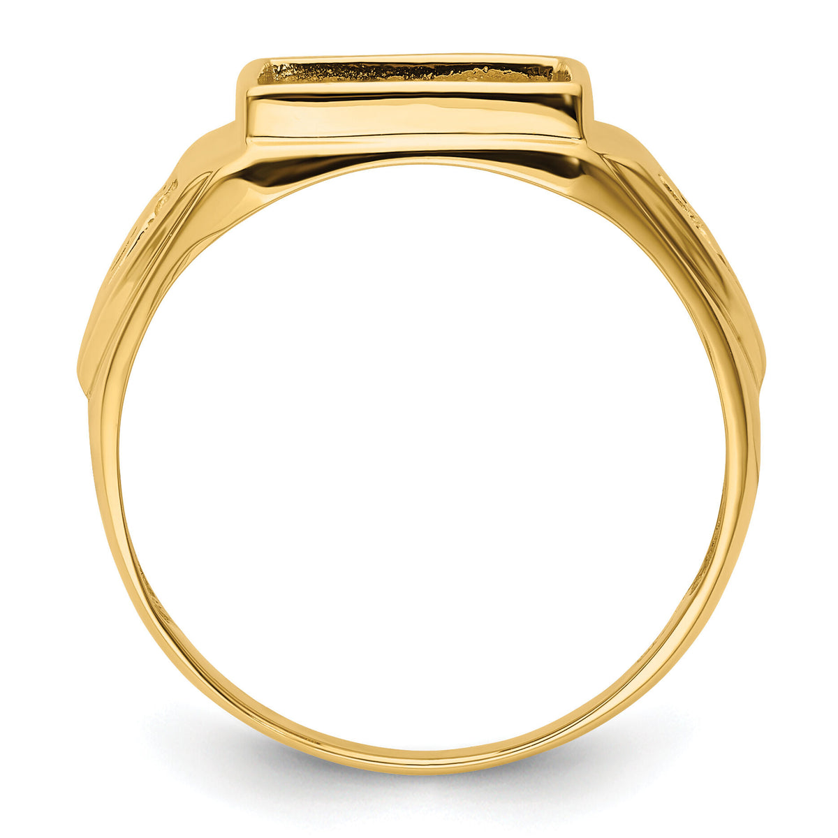 10k Men's Polished and Textured Masonic Ring Mounting-10Y4098