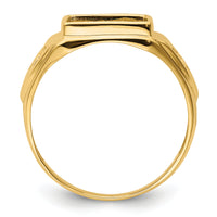 10k Men's Polished and Textured Masonic Ring Mounting-10Y4098