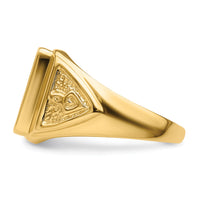 10k Men's Polished and Textured Masonic Ring Mounting-10Y4098