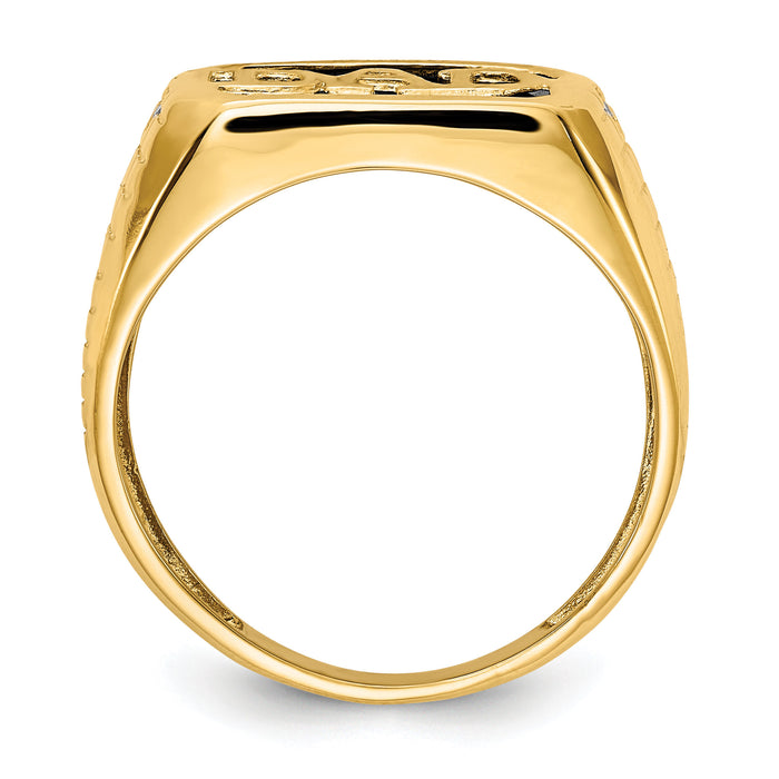 10K AA Diamond Onyx DAD Ring-10Y7211AA
