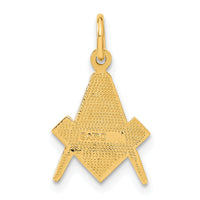 10k Polished and Textured Masonic Symbol Charm-10ZC436