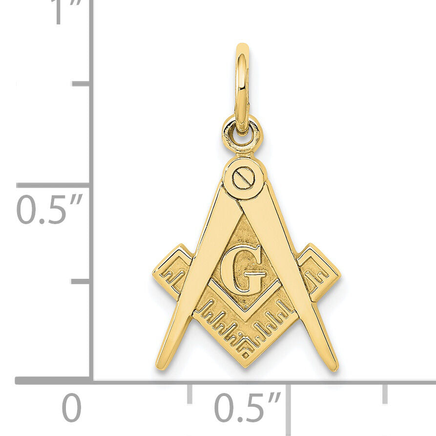 10k Polished and Textured Masonic Symbol Charm-10ZC436