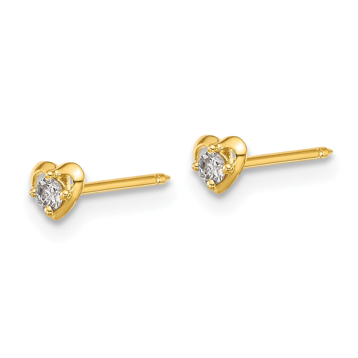 Inverness 14k Polished Heart With .03ct Diamond Earrings-1132E