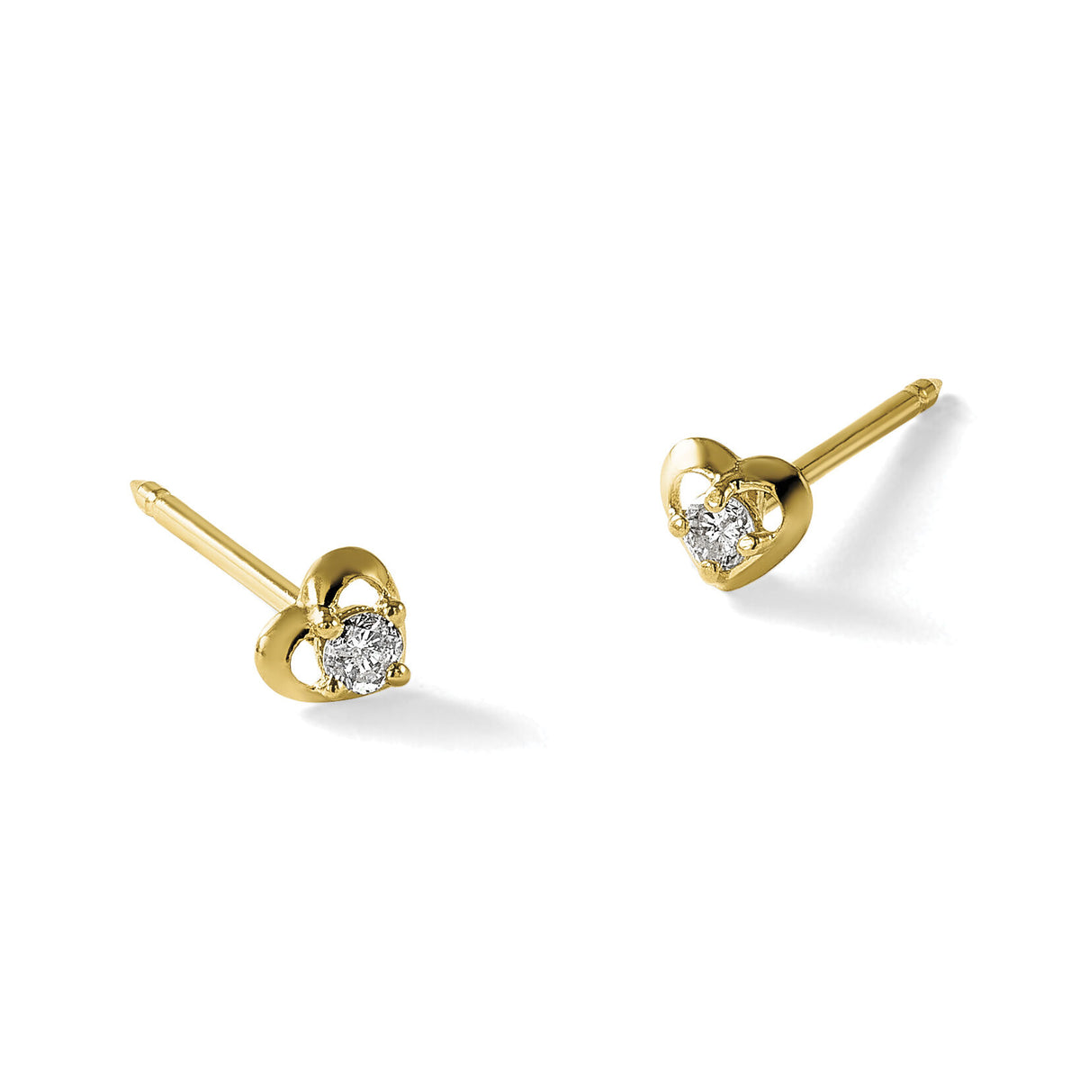 Inverness 14k Polished Heart With .03ct Diamond Earrings-1132E