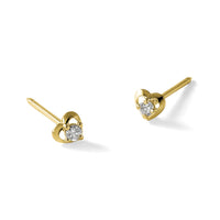 Inverness 14k Polished Heart With .03ct Diamond Earrings-1132E