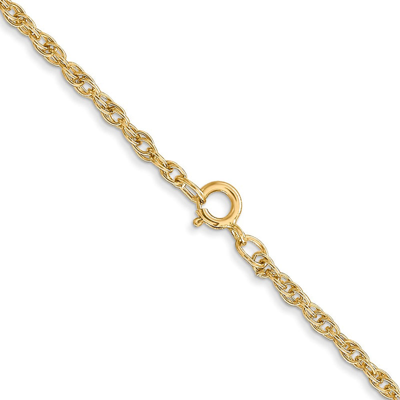 14K 18 inch Carded 1.55mm Cable Rope with Spring Ring Clasp Chain-11RY-18