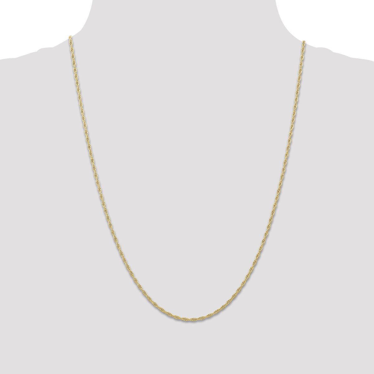 14K 1.55mm Carded Cable Rope Chain-11RY-24