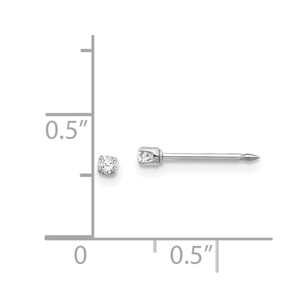 Inverness 14k White Gold 2mm CZ Post Earrings-128E