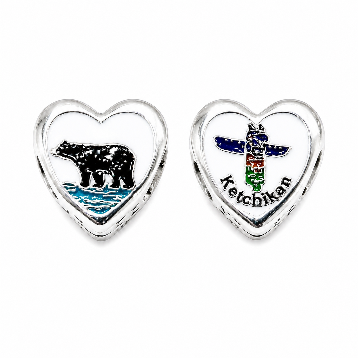 BEAR & TOTEM KETCHIKAN REVERSIBLE PANDORA CHARM