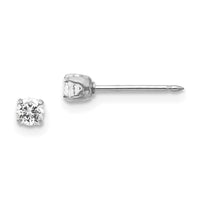 Inverness 14k White Gold 3mm CZ Post Earrings-129E