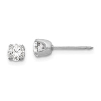 Inverness 14k White Gold 4.25mm CZ Post Earrings-138E