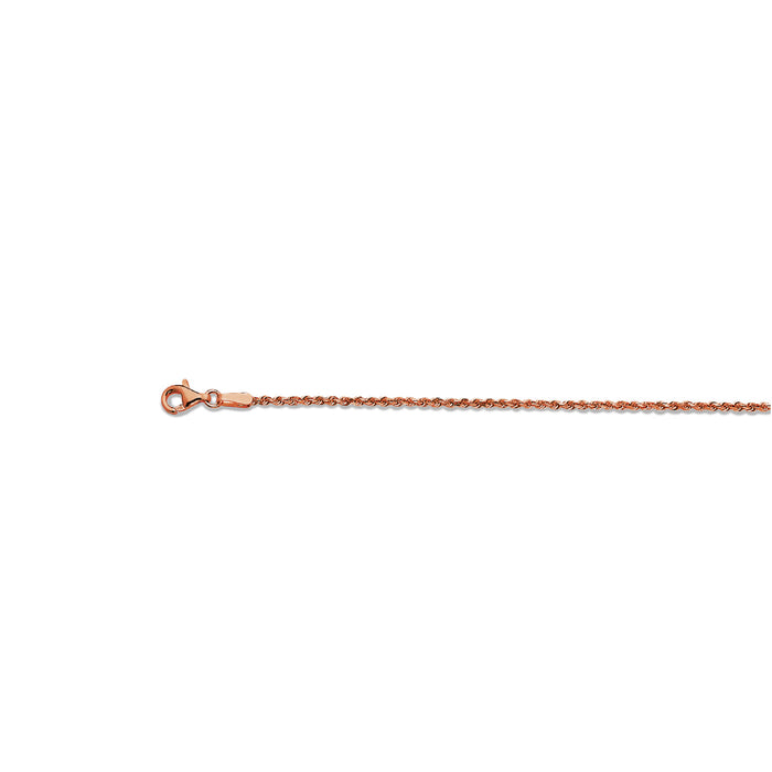 10K 1.5MM ROSE GOLD SOLID DC ROPE 28" CHAIN NECKLACE (AVAILABLE IN LENGTHS 7" - 30")