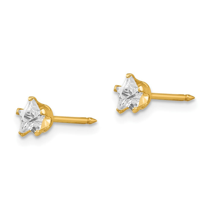 Inverness 14k 4mm Star CZ Post Earrings-151E