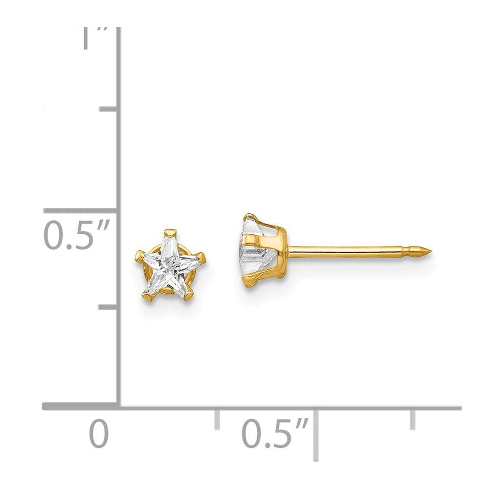 Inverness 14k 4mm Star CZ Post Earrings-151E