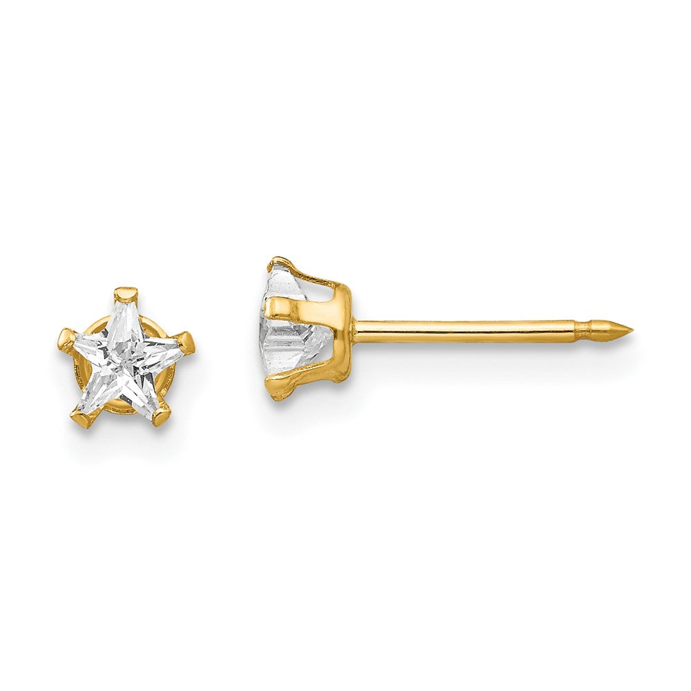 Inverness 14k 4mm Star CZ Post Earrings-151E