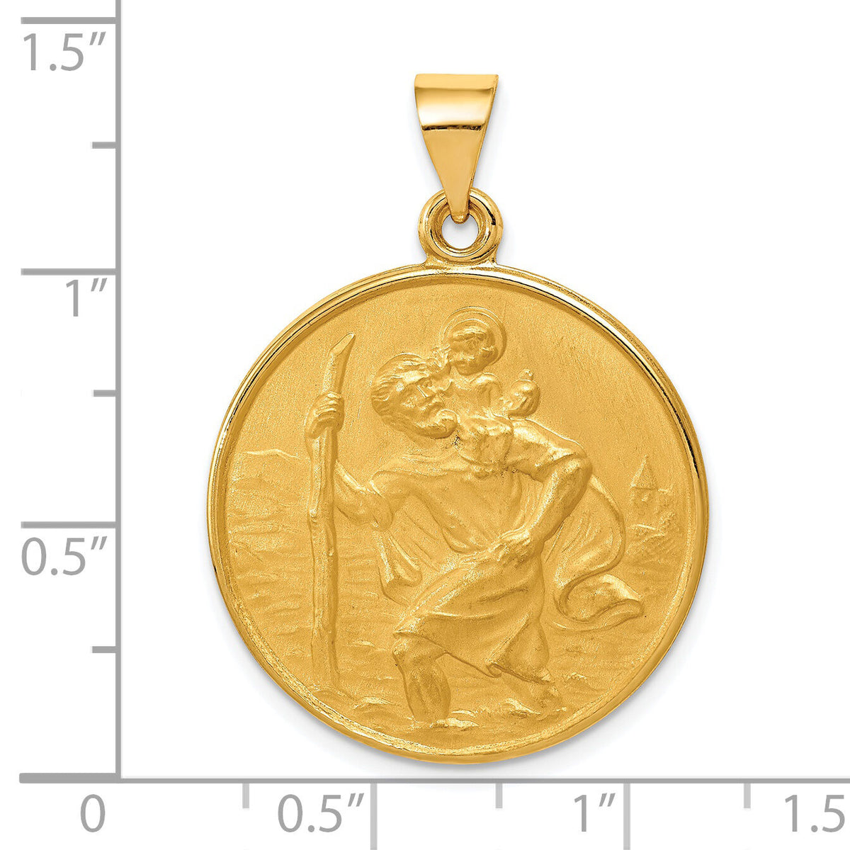 18k Saint Christopher Medal Pendant-18XR14